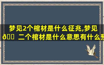梦见2个棺材是什么征兆,梦见 🐠 二个棺材是什么意思有什么预兆